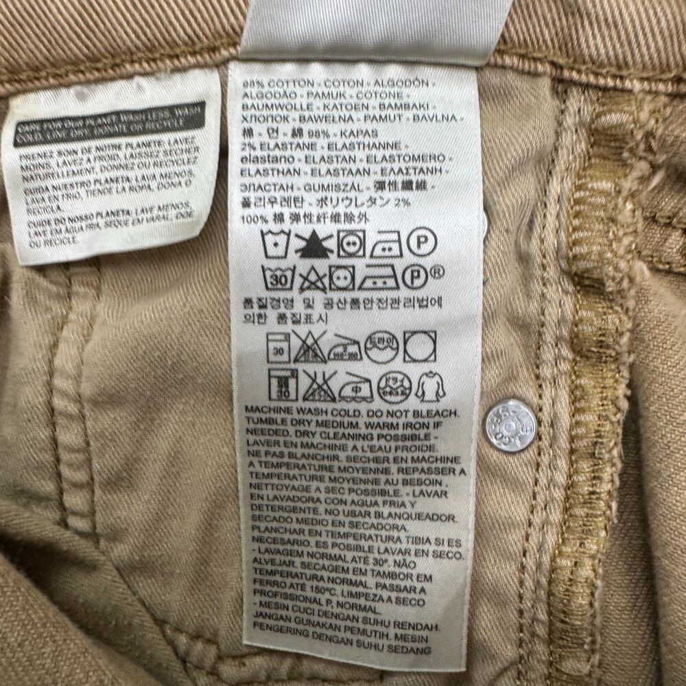 Levi's 514 Straight Leg Denim Jeans Mens 30x27 Khaki Brown Cotton Casual Stretch - Picture 14 of 16